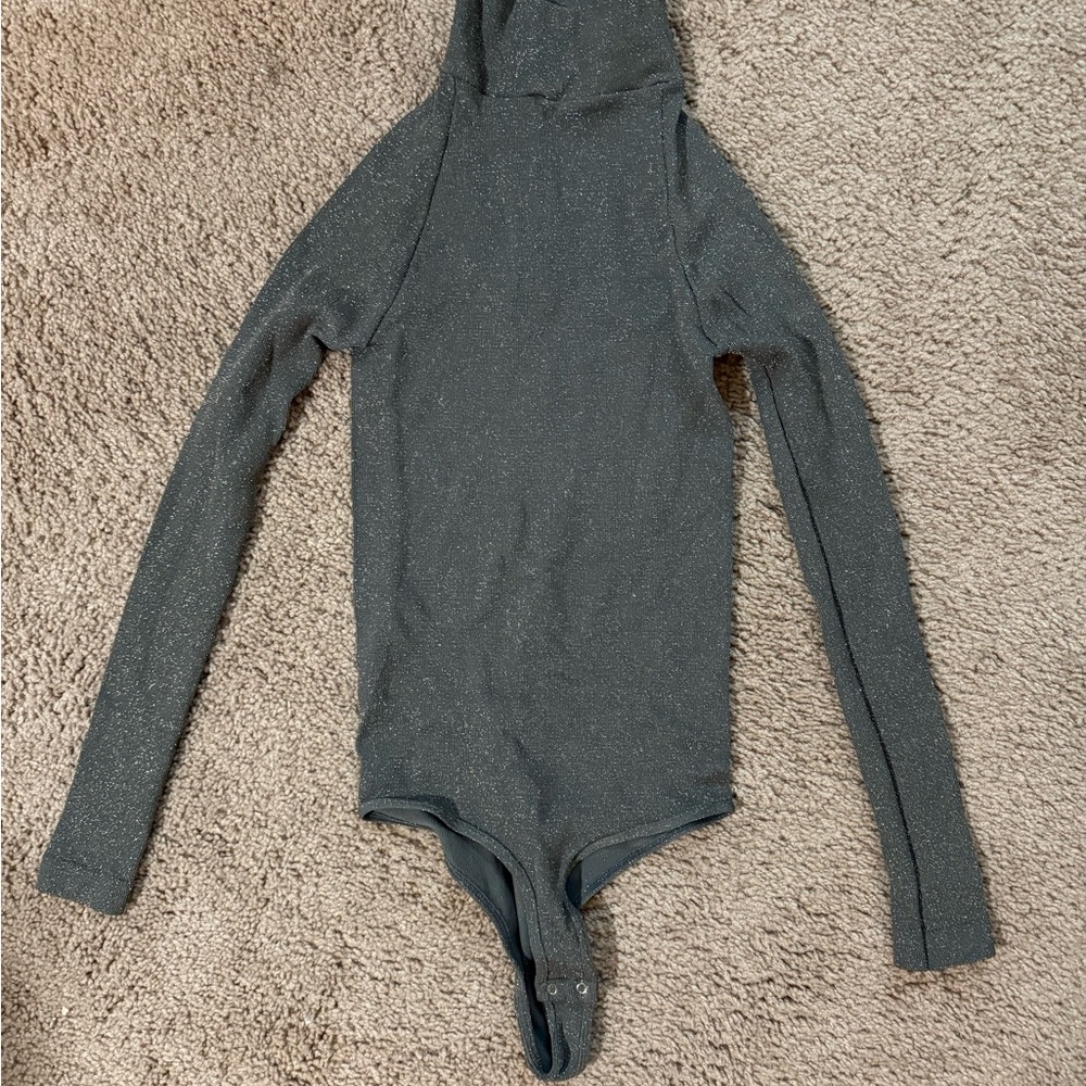 Free People Gray/Silver Bodysuit